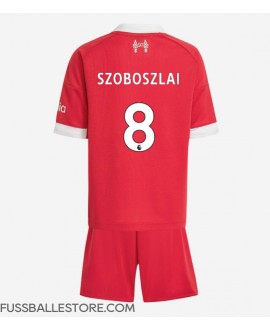 Günstige Liverpool Dominik Szoboszlai #8 Heimtrikotsatz Kinder 2025-26 Kurzarm (+ Kurze Hosen)